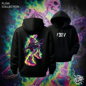 Felpa con cappuccio Electric Skeleton – Flow Collection