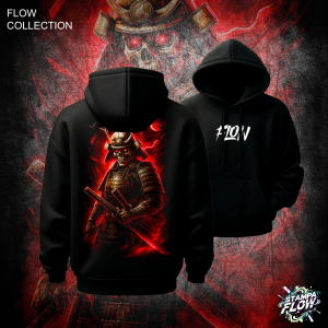 Felpa con cappuccio Samurai Skull – Flow Collection