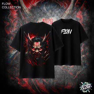 T-Shirt Oversize Crimson Oni – Flow Collection