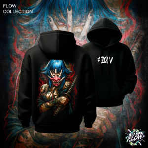 Felpa con cappuccio Cyber Samurai – Flow Collection
