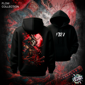 Felpa con cappuccio Blood Moon Samurai – Flow Collection