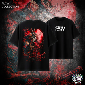 T-Shirt Oversize Blood Moon Samurai – Flow Collection