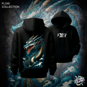 Felpa con cappuccio Azure Dragon – Flow Collection
