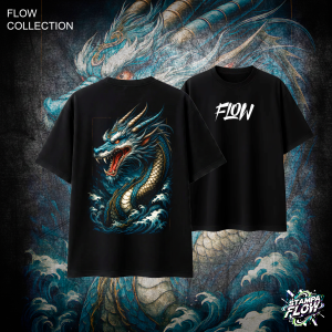 T-Shirt Oversize Azure Dragon – Flow Collection