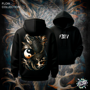 Felpa con cappuccio Yin Yang Koi – Flow Collection
