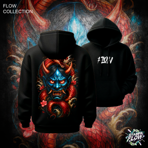 Felpa con cappuccio Blue Oni – Flow Collection