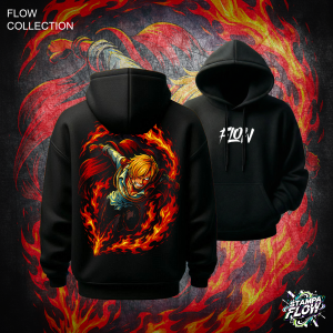 Felpa con cappuccio Flaming Black-Leg – Flow Collection