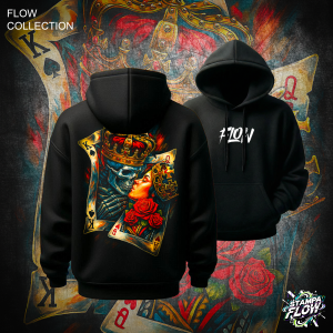 Felpa con cappuccio Skull King & Queen – Flow Collection