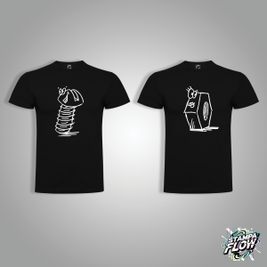 T-SHIRT DI COPPIA "I MISS MY HALF" DOODLE CUTIE NERA