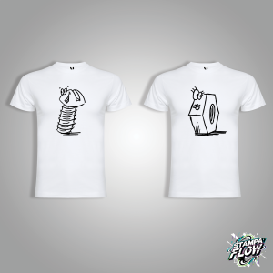 T-SHIRT DI COPPIA "I MISS MY HALF" DOODLE CUTIE BIANCA