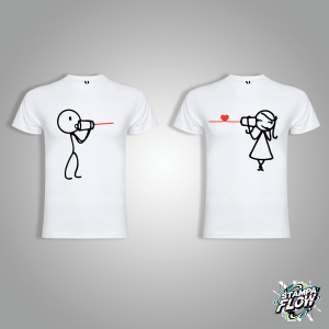 T-SHIRT DI COPPIA "HEARTBEAT" BIANCA