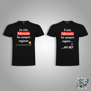 T-SHIRT DI COPPIA "CHI HA RAGIONE?" IRONIC EDITION NERA