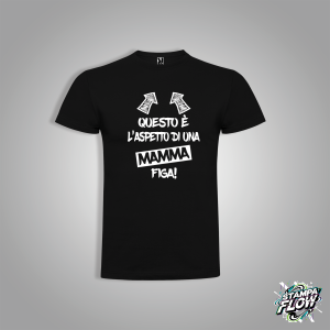 T-SHIRT FESTA DELLA MAMMA "MAMMA FIGA" NERA