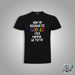 T-SHIRT FESTA DELLA MAMMA "MIA MAMMA SA TUTTO" NERA