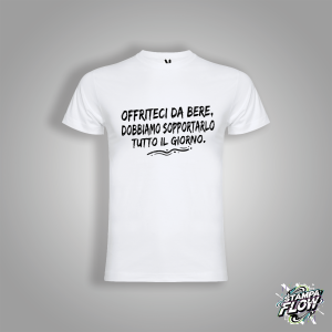 T-SHIRT ADDIO AL CELIBATO "OFFRITECI DA BERE"