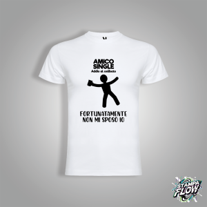 T-SHIRT ADDIO AL CELIBATO "AMICO SINGLE"