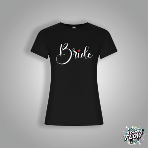 T-SHIRT SPOSA "BRIDE" CON CUORE