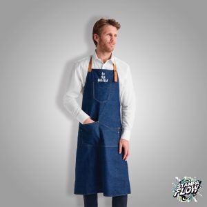 Grembiule Lungo in Denim con Tasche Personalizzabile