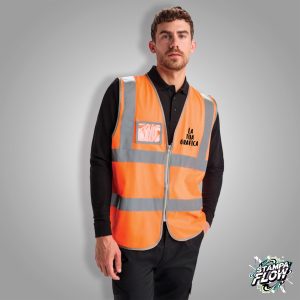 Gilet ad Alta Visibilità con Zip e Porta Badge Personalizzabile