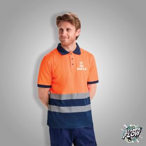 Polo da Lavoro Alta Visibilità Effetto Cotone Personalizzabile